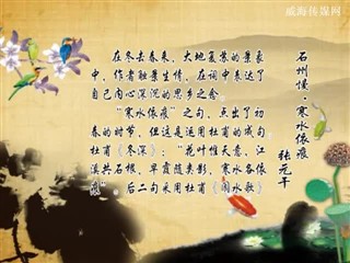 0320中华经典-诗词赏析-石州慢·寒水依痕